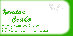 nandor csako business card